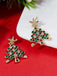 Orecchini con albero di Natale verde e stella in strass