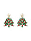 Orecchini con albero di Natale verde e stella in strass