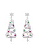 Orecchini in argento con strass colorati a forma di albero di Natale