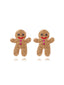 Orecchini a forma di omino di pan di zenzero natalizio cachi con strass
