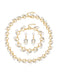 Set di collana e bracciale e orecchini a forma di vite con perle