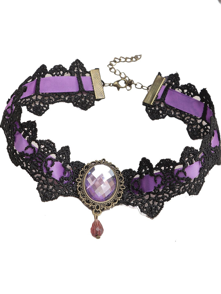 Collana in pizzo retrò nero di Halloween