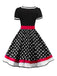 Abito a pois patchwork e set di accessori anni '50