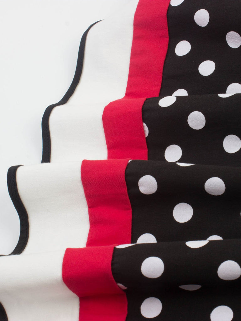 Abito a pois patchwork e set di accessori anni '50