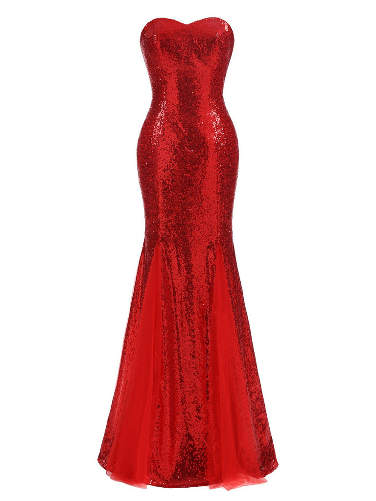 Abito con paillettes senza spalline vintage anni '30