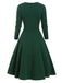 Abito a quadri con scollo a cuore patchwork anni '50