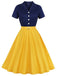 Abito bottoni stile Biancaneve cachi anni '50