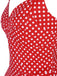 Abito a ruota a pois con scollo all'americana nero anni '50