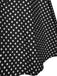 Abito a ruota a pois con scollo all'americana nero anni '50