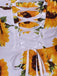 Abito a ruota con girasole bianco anni '50