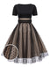 Abito a pois con set di accessori nero anni '50