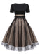 Abito a pois con set di accessori nero anni '50