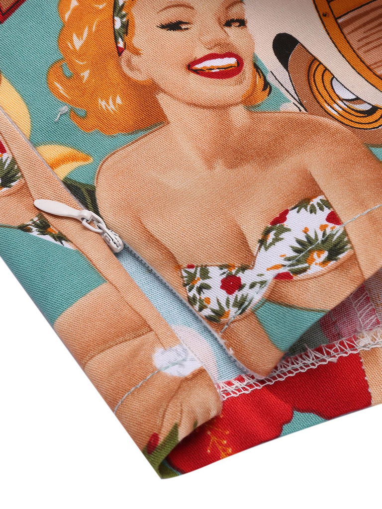 2PCS Top corta e gonna a tubino da donna retrò anni '60