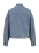 Giacca leopardata in denim patchwork blu anni '80
