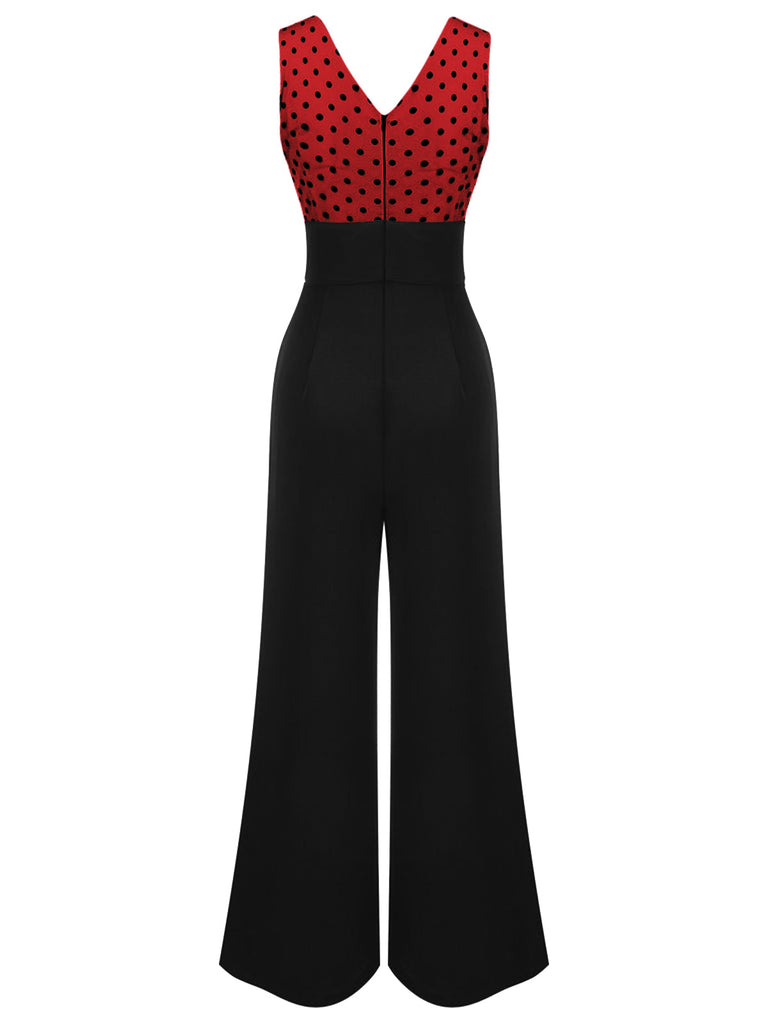 Tuta lunga bottoni patchwork a pois anni '30