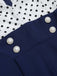 Tuta lunga bottoni patchwork a pois anni '30
