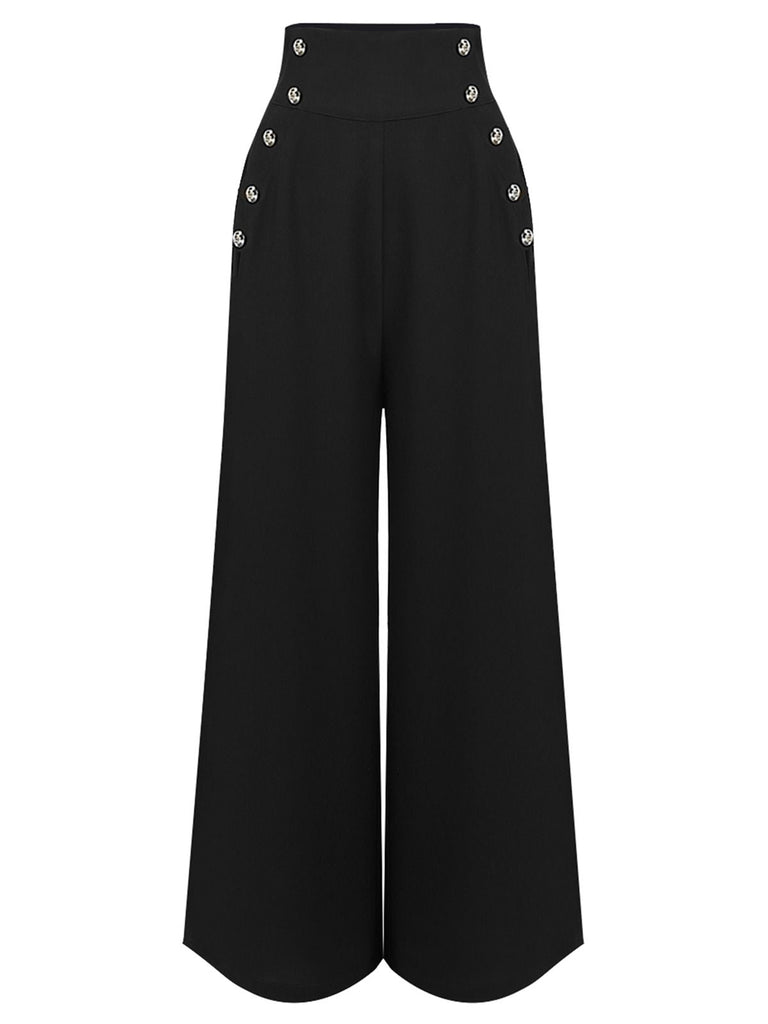 2PCS Camicetta colletto a righe e pantaloni bretelle nero anni '30