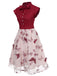 Abito vintage patchwork a farfalla nero anni '50