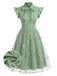 Abito vintage patchwork a farfalla nero anni '50