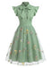 Abito vintage patchwork a farfalla nero anni '50