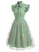 Abito vintage patchwork a farfalla nero anni '50