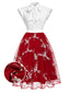 Abito vintage patchwork a farfalla rosso anni '50