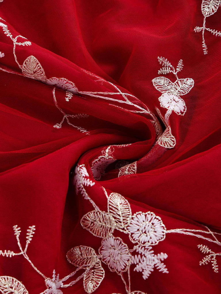 Abito vintage patchwork a farfalla rosso anni '50