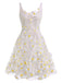 Abito con margherite 3D bianco anni '50