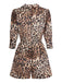 2PCS Tuta corta con revers leopardo e gonna cachi anni '50