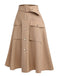 2PCS Tuta corta con revers leopardo e gonna cachi anni '50