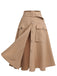 2PCS Tuta corta con revers leopardo e gonna cachi anni '50