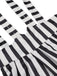 2PCS Camicetta nero a tinta unita e gonna bretelle anni '50