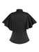 2PCS Camicetta nero a tinta unita e gonna bretelle anni '50