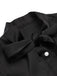 2PCS Camicetta nero a tinta unita e gonna bretelle anni '50