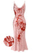 Abito a sirena con sangue Halloween rosa anni '30