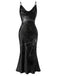 [Prevendita] Abito a sirena con ragnatela Halloween rosa anni '30