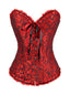 Corsetto overbust in pizzo gotico rosso steampunk
