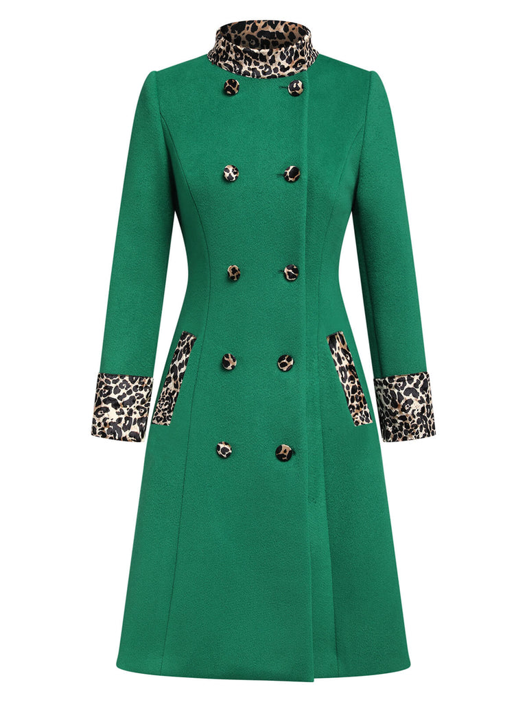 Cappotto leopardati con bottoni patchwork bordeaux anni '40