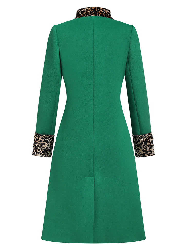 Cappotto leopardati con bottoni patchwork bordeaux anni '40