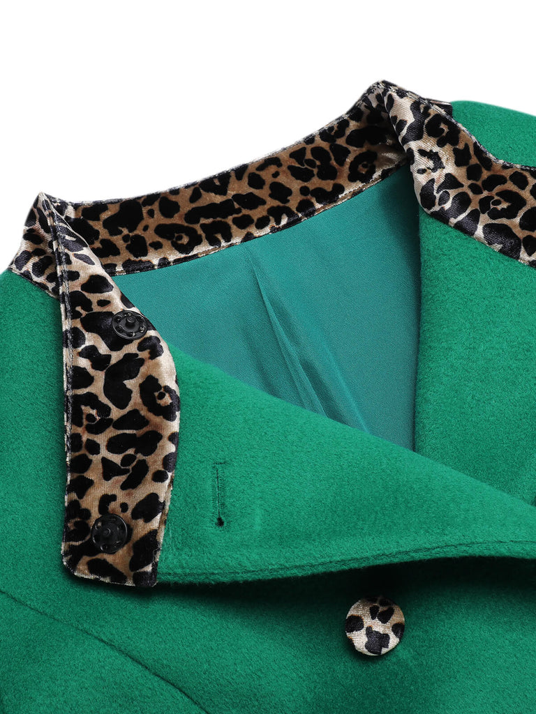 Cappotto leopardati con bottoni patchwork bordeaux anni '40