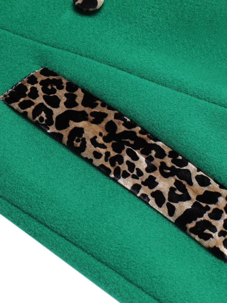 Cappotto leopardati con bottoni patchwork bordeaux anni '40