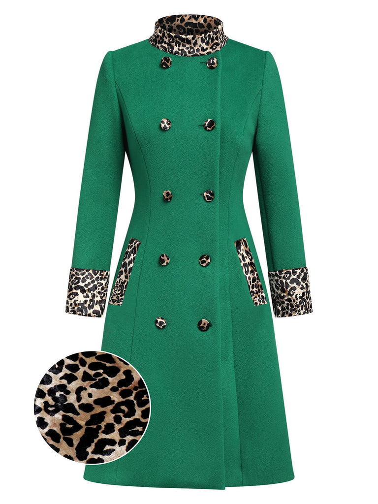Cappotto leopardati con bottoni patchwork bordeaux anni '40