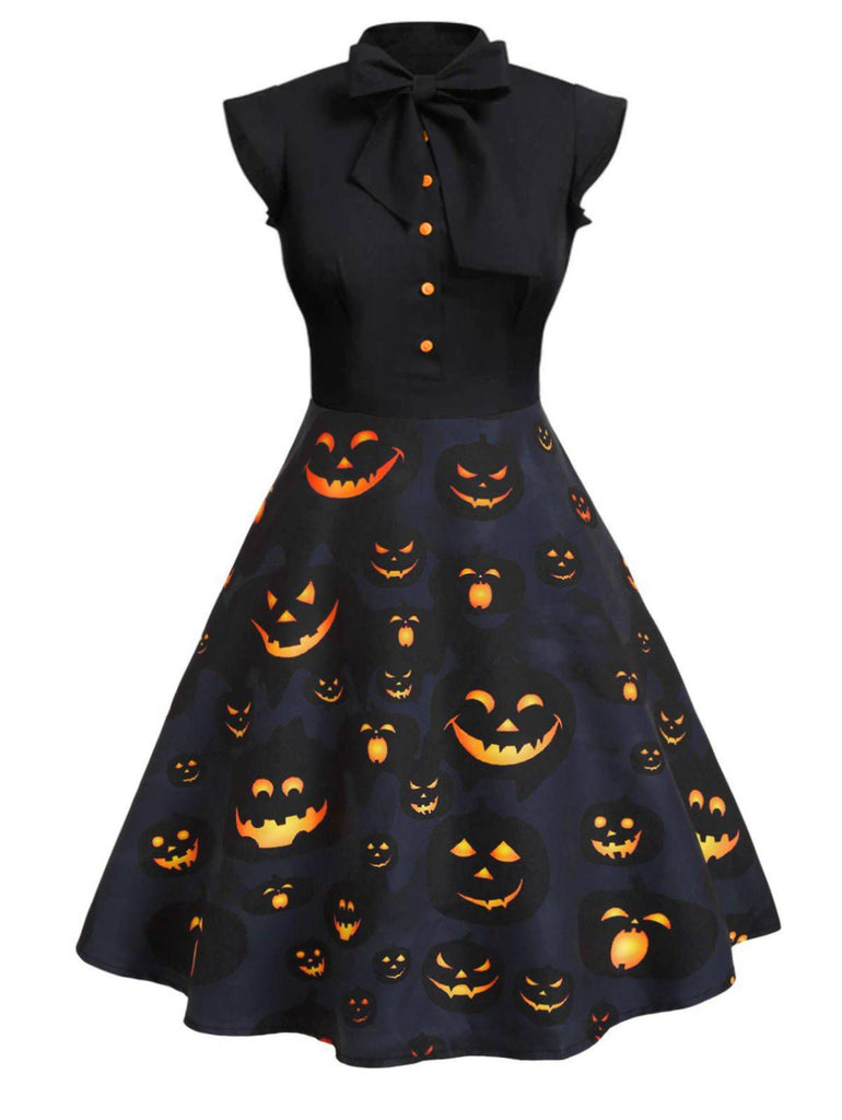 Abito patchwork Halloween viola anni '50