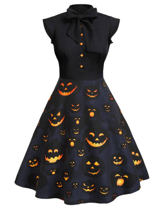 [Prevendita] Abito patchwork Halloween nero anni '50