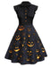 Abito patchwork Halloween viola anni '50