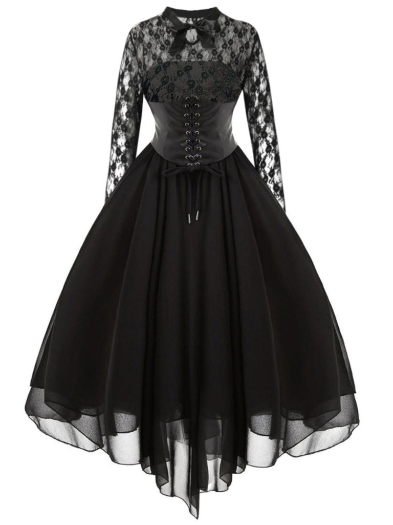 Abito a ruota in pizzo steampunk Halloween anni '50
