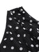 Tuta lunga monospalla patchwork a pois nero anni '30