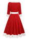 Abito natalizio in peluche rosso anni '50