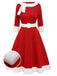 Abito natalizio in peluche rosso anni '50