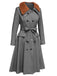 Cappotto in pelliccia sintetica con revers grigio anni '30